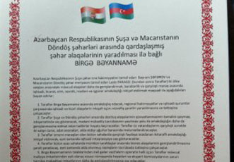 Азербайджанская Шуша и венгерский Дьендеш — города-побратимы!