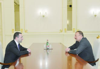 Президент Азербайджана Ильхам Алиев принял премьер-министра Грузии Ираклия Гарибашвили