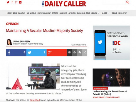 The Daıly Caller: «Поддержание светскогообщества в странах с мусульманскимбольшинством»