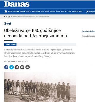 Сербское издание опубликовало статьюо геноциде азербайджанцев