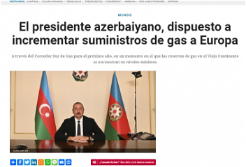 Испаноязычная пресса широко освещаетинтервью Президента Азербайджана информационному агентству EFE