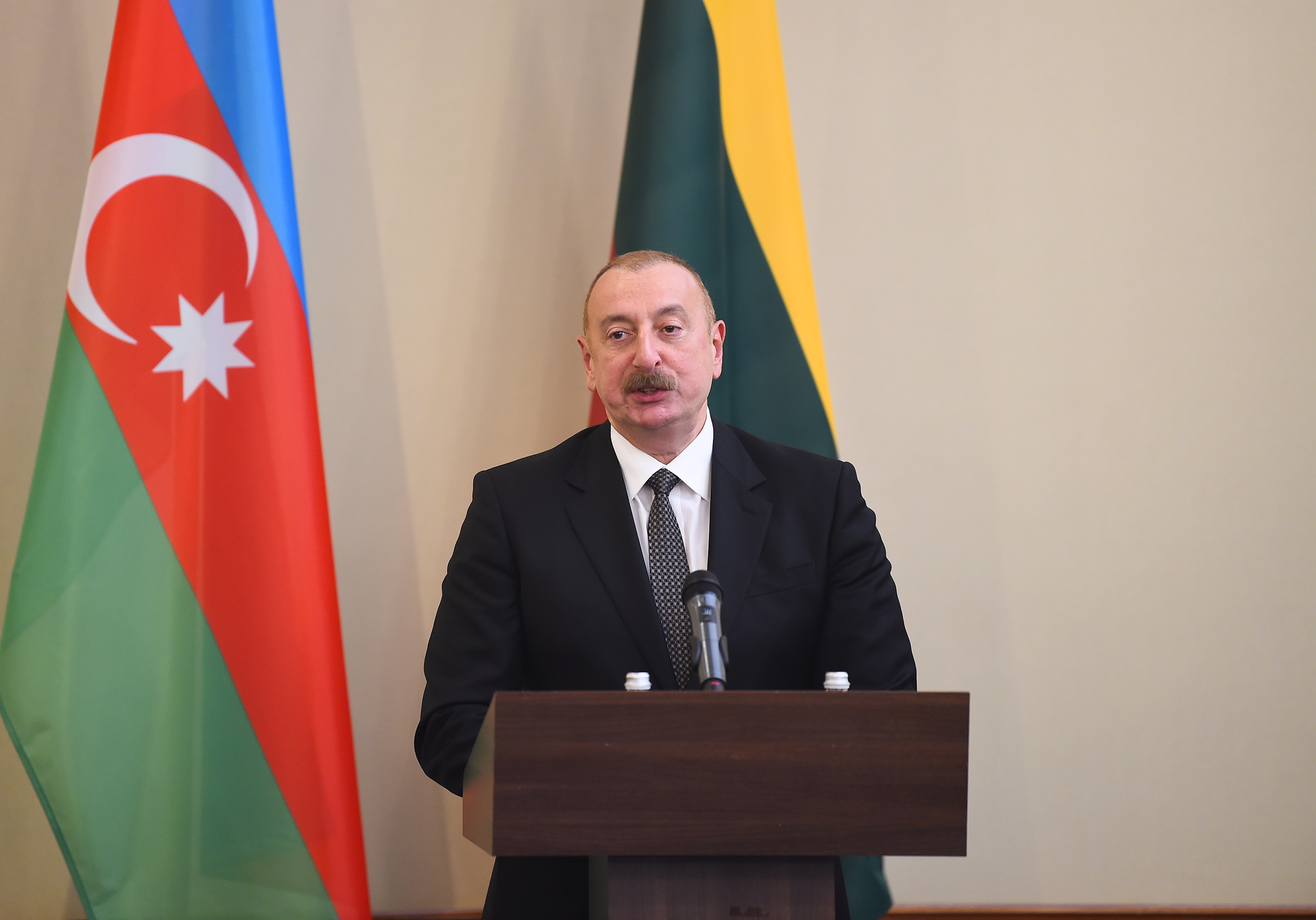 Президенты Азербайджана и Литвы выступили с заявлениями для прессы