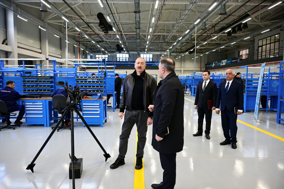 Президент Ильхам Алиев принял участие в открытии после реконструкции Тертерского электромеханического завода